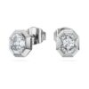 Oktagon-øreringe med laboratoriefremstillede diamanter, 1,0 ct i alt, oktagonform, 14K hvidguld Oktagon-øreringe med laboratoriefremstillede diamanter, 1,0 ct i alt, oktagonform, 14K hvidguld
