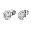 Oktagon-øreringe med laboratoriefremstillede diamanter, 1,0 ct i alt, oktagonform, 14K hvidguld Oktagon-øreringe med laboratoriefremstillede diamanter, 1,0 ct i alt, oktagonform, 14K hvidguld