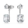 Oktagon-øreringe med laboratoriefremstillede diamanter, 9,65 ct i alt, blandede former, 18K hvidguld Oktagon-øreringe med laboratoriefremstillede diamanter, 9,65 ct i alt, blandede former, 18K hvidguld