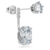 Oktagon-øreringe med laboratoriefremstillede diamanter, 9,65 ct i alt, blandede former, 18K hvidguld Oktagon-øreringe med laboratoriefremstillede diamanter, 9,65 ct i alt, blandede former, 18K hvidguld