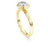 Oktagon-ring med laboratoriefremstillede diamanter, 1,0 ct i alt, oktagonform, 14K gult guld