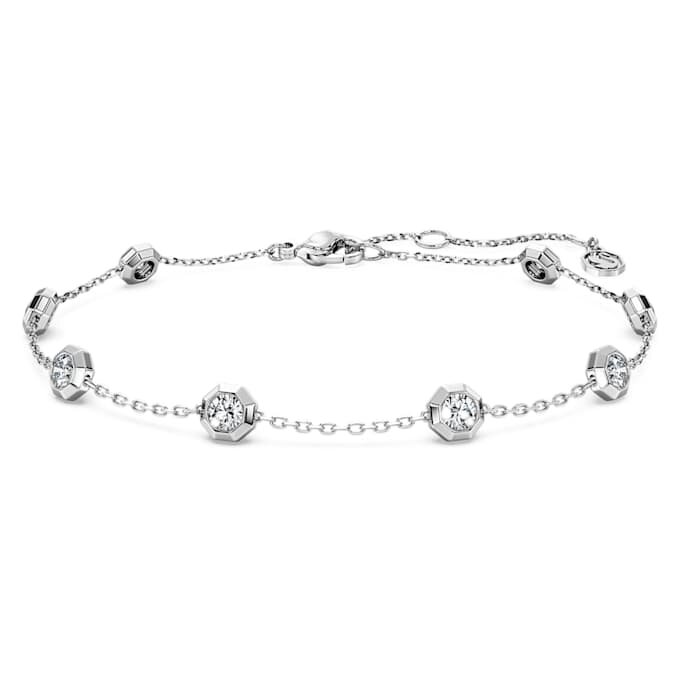 Oktagonarmbånd med laboratoriedyrkede diamanter, 0,8 ct i alt, runde, sterlingsølv Oktagonarmbånd med laboratoriedyrkede diamanter, 0,8 ct i alt, runde, sterlingsølv