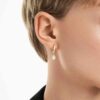 Oktagonformede dråbeøreringe med laboratoriefremstillede diamanter, 1,0 ct i alt, oktagonform, 14K gult guld