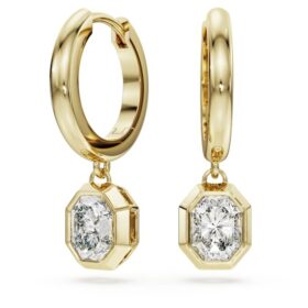 Oktagonformede dråbeøreringe med laboratoriefremstillede diamanter, 1,0 ct i alt, oktagonform, 14K gult guld