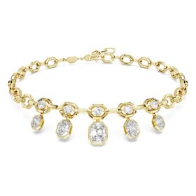 Oktagonhalskæde med laboratoriefremstillede diamanter, 12,56 ct i alt, blandede former, 18K gult guld Oktagonhalskæde med laboratoriefremstillede diamanter, 12,56 ct i alt, blandede former, 18K gult guld