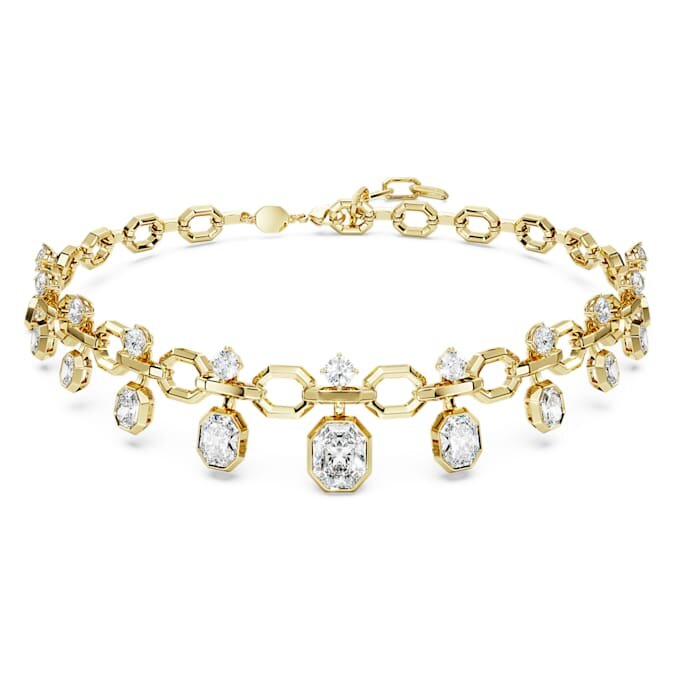 Oktagonhalskæde med laboratoriefremstillede diamanter, 18,39 ct i alt, blandede former, 18K gult guld Oktagonhalskæde med laboratoriefremstillede diamanter, 18,39 ct i alt, blandede former, 18K gult guld