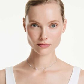 Oktagonhalskæde med laboratoriefremstillede diamanter på i alt 0,7 ct, runde, sterlingsølv Oktagonhalskæde med laboratoriefremstillede diamanter på i alt 0,7 ct, runde, sterlingsølv