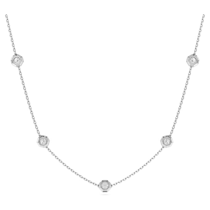 Oktagonhalskæde med laboratoriefremstillede diamanter på i alt 0,7 ct, runde, sterlingsølv Oktagonhalskæde med laboratoriefremstillede diamanter på i alt 0,7 ct, runde, sterlingsølv