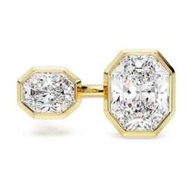 Oktagonring med laboratoriedyrkede diamanter, 4,10 ct i alt, oktagonform, 18K gult guld Oktagonring med laboratoriedyrkede diamanter, 4,10 ct i alt, oktagonform, 18K gult guld