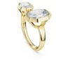 Oktagonring med laboratoriedyrkede diamanter, 4,10 ct i alt, oktagonform, 18K gult guld