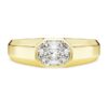 Oktagonring med laboratoriefremstillede diamanter, 1,0 ct i alt, oktagonform, 14K gult guld
