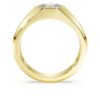 Oktagonring med laboratoriefremstillede diamanter, 1,0 ct i alt, oktagonform, 14K gult guld