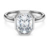 Oktagonring med laboratoriefremstillede diamanter, 2,0 ct i alt, oktagonform, 14K hvidguld Oktagonring med laboratoriefremstillede diamanter, 2,0 ct i alt, oktagonform, 14K hvidguld