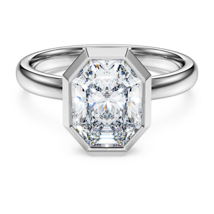 Oktagonring med laboratoriefremstillede diamanter, 2,0 ct i alt, oktagonform, 14K hvidguld Oktagonring med laboratoriefremstillede diamanter, 2,0 ct i alt, oktagonform, 14K hvidguld