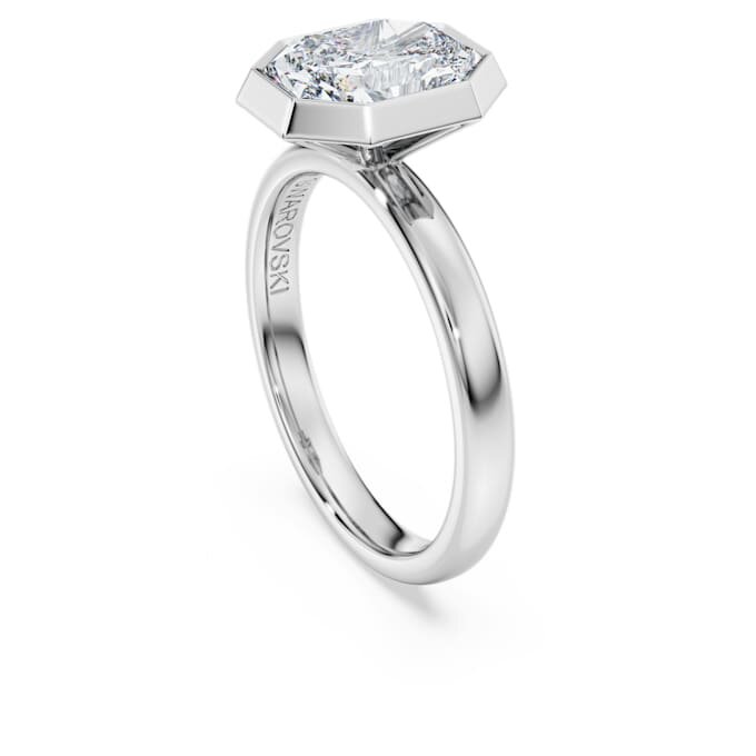 Oktagonring med laboratoriefremstillede diamanter, 2,0 ct i alt, oktagonform, 14K hvidguld Oktagonring med laboratoriefremstillede diamanter, 2,0 ct i alt, oktagonform, 14K hvidguld