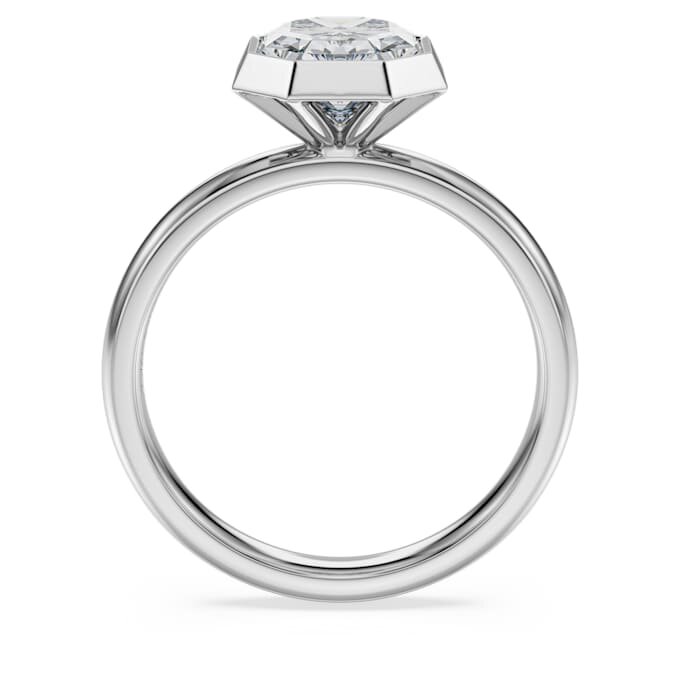 Oktagonring med laboratoriefremstillede diamanter, 2,0 ct i alt, oktagonform, 14K hvidguld Oktagonring med laboratoriefremstillede diamanter, 2,0 ct i alt, oktagonform, 14K hvidguld