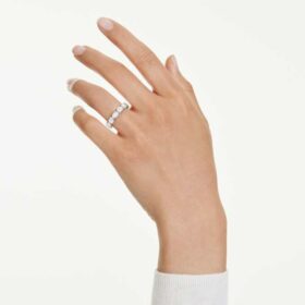 Oktagonring med laboratoriefremstillede diamanter, 2,4 ct i alt, oktagonform, 14K hvidguld Oktagonring med laboratoriefremstillede diamanter, 2,4 ct i alt, oktagonform, 14K hvidguld