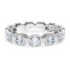 Oktagonring med laboratoriefremstillede diamanter, 2,4 ct i alt, oktagonform, 14K hvidguld