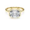 Oktagonring med laboratoriefremstillede diamanter, 3,0 ct i alt, oktagonform, 14K gult guld Oktagonring med laboratoriefremstillede diamanter, 3,0 ct i alt, oktagonform, 14K gult guld