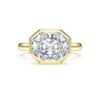 Oktagonring med laboratoriefremstillede diamanter, 3,0 ct i alt, oktagonform, 14K gult guld Oktagonring med laboratoriefremstillede diamanter, 3,0 ct i alt, oktagonform, 14K gult guld