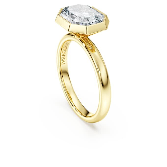 Oktagonring med laboratoriefremstillede diamanter, 3,0 ct i alt, oktagonform, 14K gult guld Oktagonring med laboratoriefremstillede diamanter, 3,0 ct i alt, oktagonform, 14K gult guld