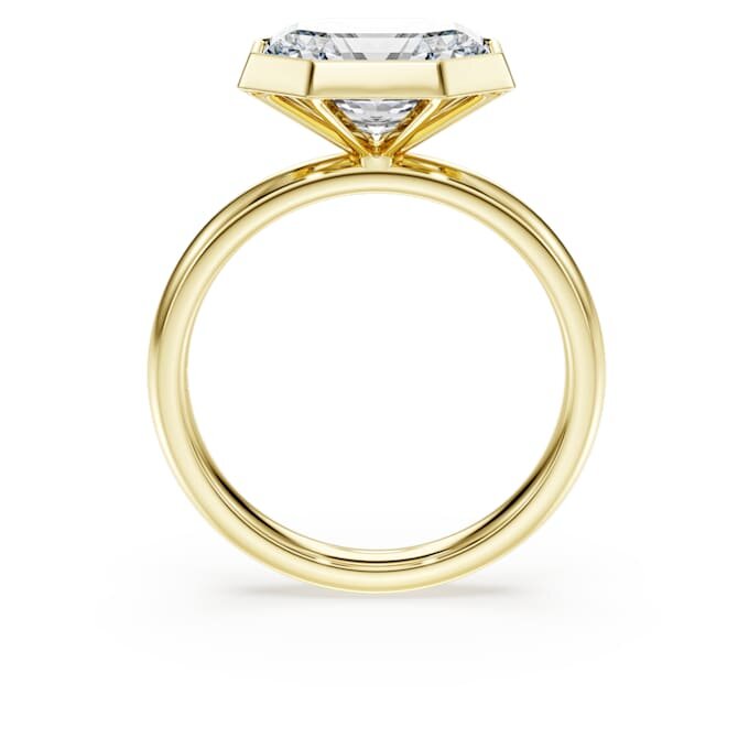 Oktagonring med laboratoriefremstillede diamanter, 3,0 ct i alt, oktagonform, 14K gult guld Oktagonring med laboratoriefremstillede diamanter, 3,0 ct i alt, oktagonform, 14K gult guld