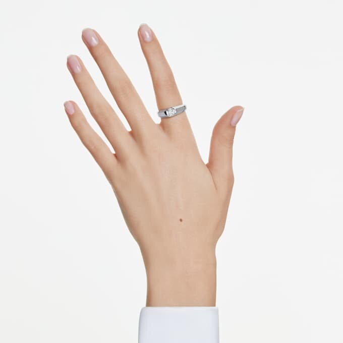 Oktagonring med laboratoriefremstillede diamanter på i alt 1,0 ct, oktagonform, 14K hvidguld Oktagonring med laboratoriefremstillede diamanter på i alt 1,0 ct, oktagonform, 14K hvidguld