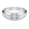 Oktagonring med laboratoriefremstillede diamanter på i alt 1,0 ct, oktagonform, 14K hvidguld Oktagonring med laboratoriefremstillede diamanter på i alt 1,0 ct, oktagonform, 14K hvidguld