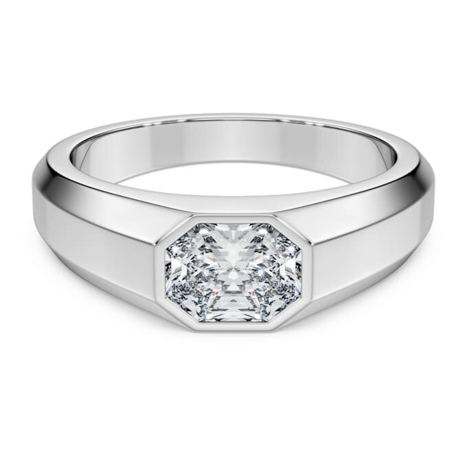 Oktagonring med laboratoriefremstillede diamanter på i alt 1,0 ct, oktagonform, 14K hvidguld Oktagonring med laboratoriefremstillede diamanter på i alt 1,0 ct, oktagonform, 14K hvidguld
