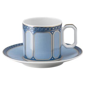 Signum espressokop med underkop i porcelæn, blå