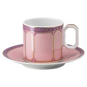 Signum espressokop med underkop i porcelæn, lyserød