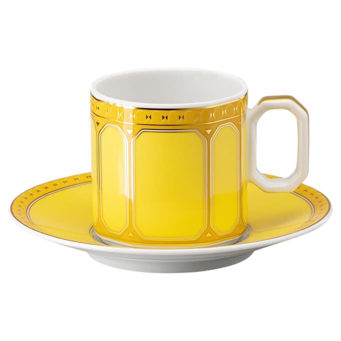 Signum espressokop med underkop i porcelæn, gul Signum espressokop med underkop i porcelæn, gul