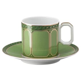 Signum espressokop med underkop, porcelæn, grøn