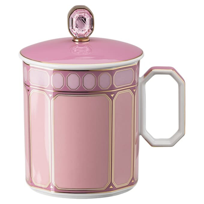 Signum-krus med låg, porcelæn, lyserød Signum-krus med låg, porcelæn, lyserød