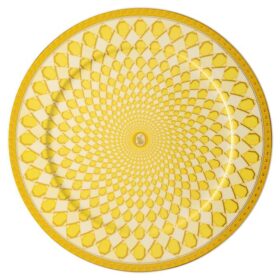 Signum serveringsplade i porcelæn, stor, gul