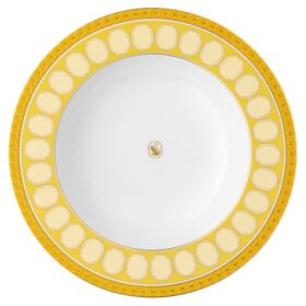 Signum suppetallerken i porcelæn, gul