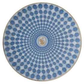 Signum-tallerken i porcelæn, lille, blå
