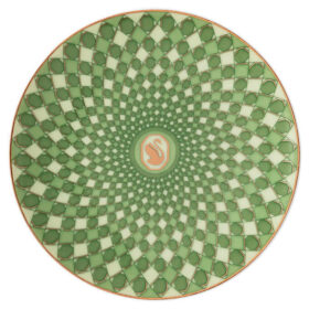 Signum-tallerken i porcelæn, lille, grøn