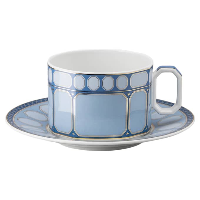 Signum tekop med underkop i porcelæn, blå Signum tekop med underkop i porcelæn, blå