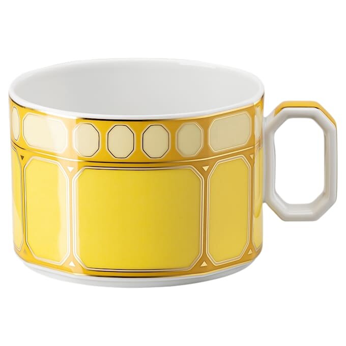 Signum tekop med underkop i porcelæn, gul Signum tekop med underkop i porcelæn, gul