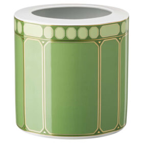 Signum-vase i porcelæn, bred, grøn