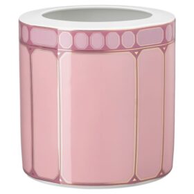 Signum-vase i porcelæn, bred, lyserød