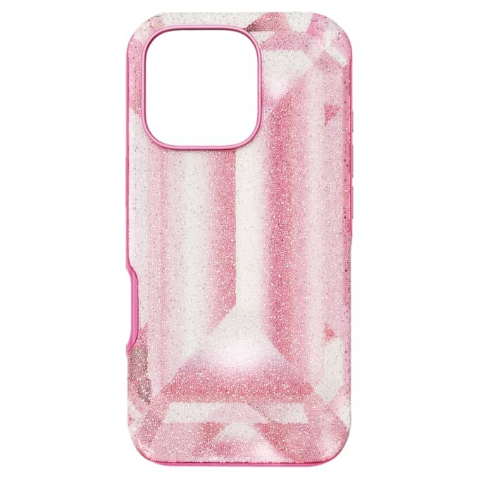 Smartphone-etui med krystalprint-motiv, iPhone® 16 Pro, lyserød Smartphone-etui med krystalprint-motiv, iPhone® 16 Pro, lyserød