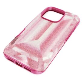 Smartphone-etui med krystalprint-motiv, iPhone® 16 Pro, lyserød