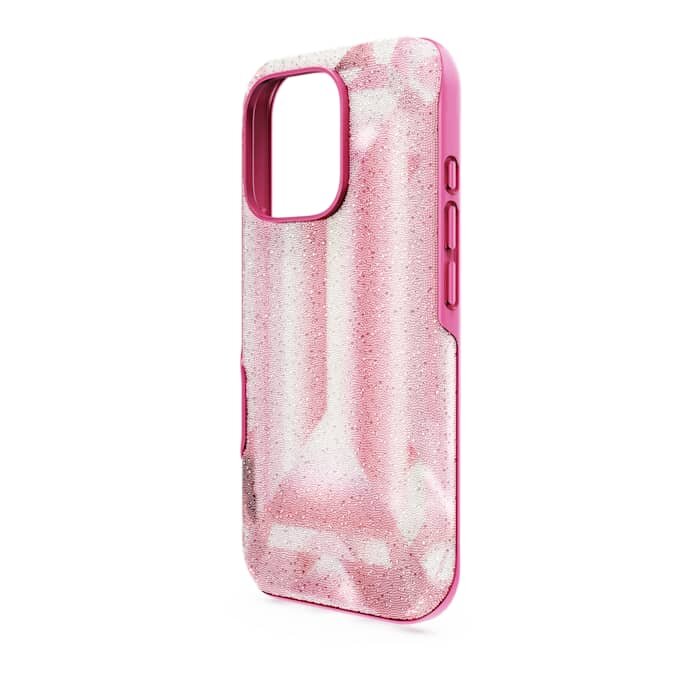 Smartphone-etui med krystalprint-motiv, iPhone® 16 Pro, lyserød Smartphone-etui med krystalprint-motiv, iPhone® 16 Pro, lyserød