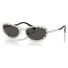 Solbriller i oval form, 2-i-1 clip-on, Sk7044, sølvfarvet Solbriller i oval form, 2-i-1 clip-on, Sk7044, sølvfarvet