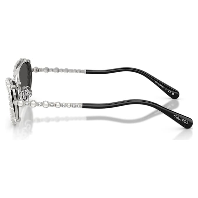 Solbriller i oval form, 2-i-1 clip-on, Sk7044, sølvfarvet Solbriller i oval form, 2-i-1 clip-on, Sk7044, sølvfarvet
