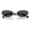 Solbriller i oval form, 2-i-1 clip-on, Sk7044, sølvfarvet Solbriller i oval form, 2-i-1 clip-on, Sk7044, sølvfarvet