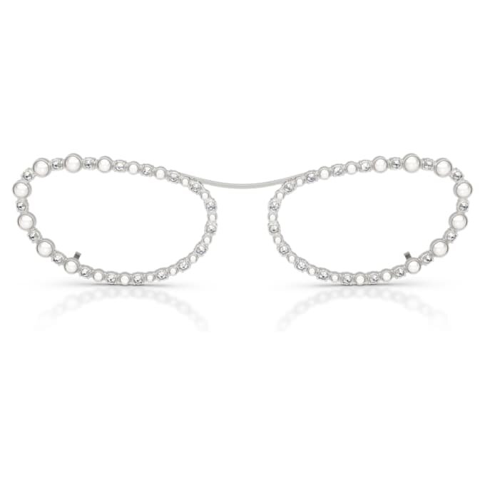 Solbriller i oval form, 2-i-1 clip-on, Sk7044, sølvfarvet Solbriller i oval form, 2-i-1 clip-on, Sk7044, sølvfarvet