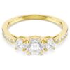 Stilla Attract-ring, rundslibet, hvid, forgyldt